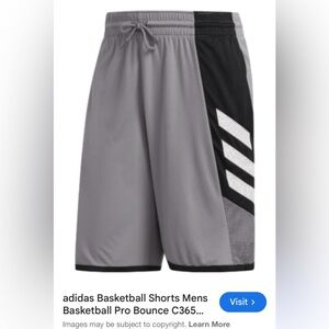 Adidas Men's Gray and Black Pro Bounce Basketball Shorts